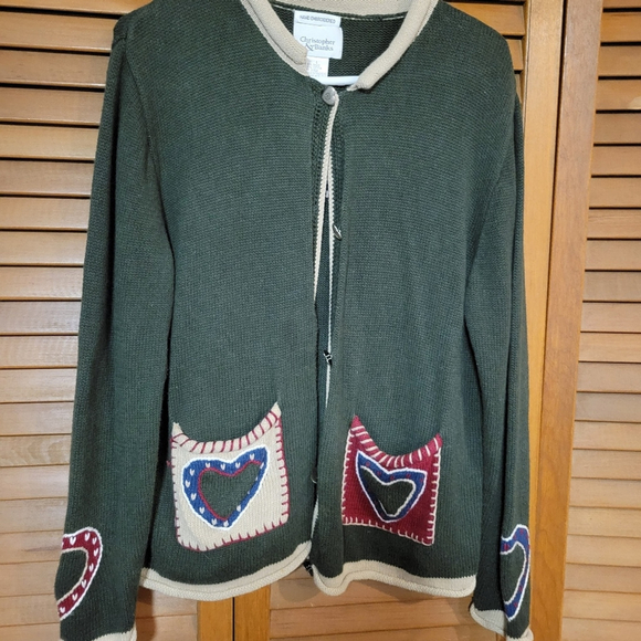 Christopher & Banks Christmas Sweater Cardigan Womens L - Picture 3 of 8